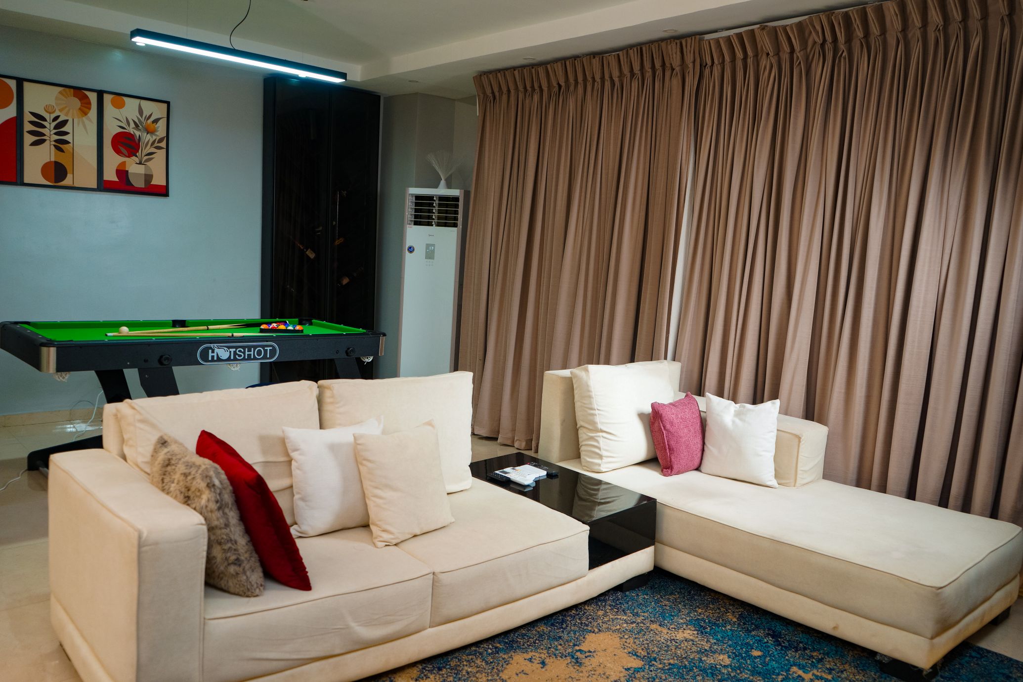 Luxury open-plan smart lounge space